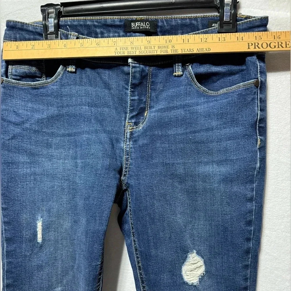 Buffalo David Bitton Jess Rip & Repair Mid Rise Skinny Jeans Size 6/28 - Picture 6 of 10